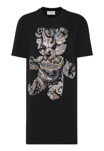 Philipp Plein teddy bear-print cotton minidress - Black