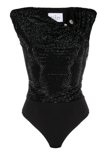 Philipp Plein crystal-embellished bodysuit - Black