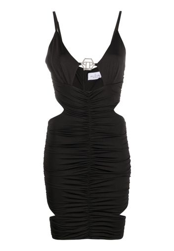 Philipp Plein cut-out ruched minidress - Black