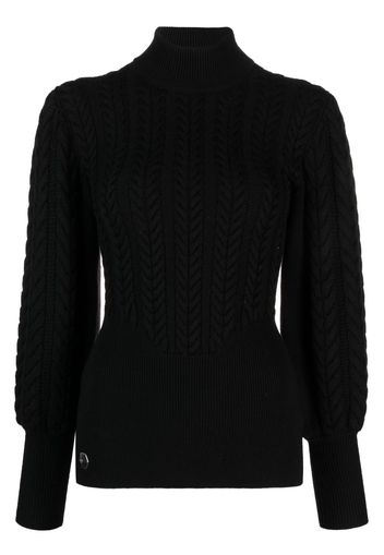 Philipp Plein cable-knit high-neck jumper - Black