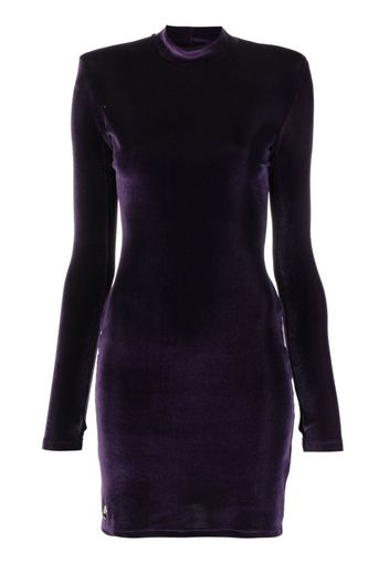 Philipp Plein fitted velour mini dress - Purple