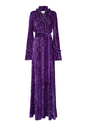 Philipp Plein Chiffon Gipsy devoré-effect dress - Purple