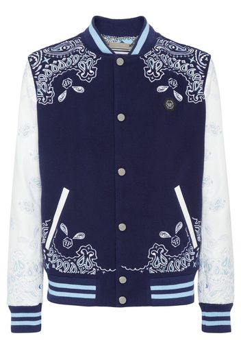 Philipp Plein paisley-print bomber jacket - Blue