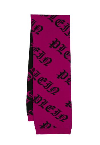 Philipp Plein Gothic Plein wool scarf - Pink