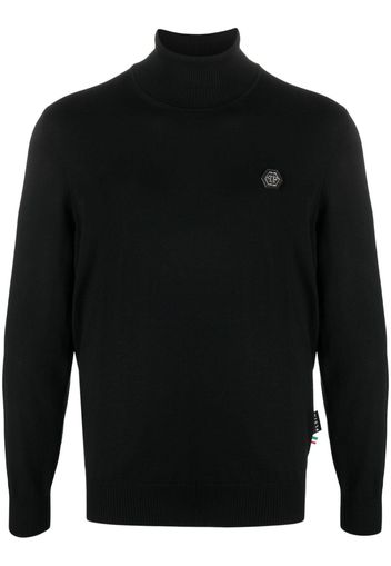 Philipp Plein roll-neck merino wool jumper - Black