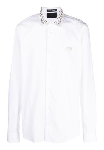 Philipp Plein Sugar Daddy studded-collar shirt - White