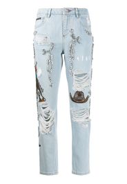 Boyfriend Cowboy patch-embellished jeans