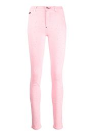 high-rise crystal-embellished jeggings