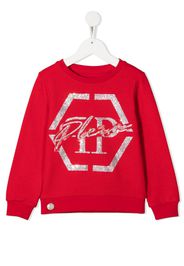 logo embellished crew neck sweatshirt