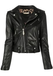 zipped biker jacket