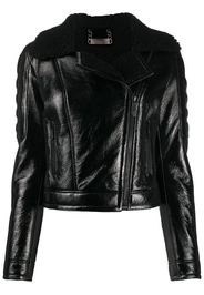 shearling-trimmed moto jacket