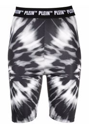 Philipp Plein tie-dye print cycling shorts - Black