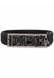 Philipp Plein logo-plaque leather belt - Black