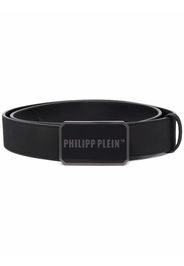 Philipp Plein logo-plaque leather belt - Black