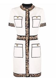 Philipp Plein leopard trim dress - Neutrals