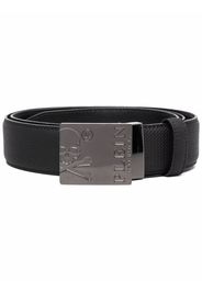 Philipp Plein logo-plaque leather belt - Black