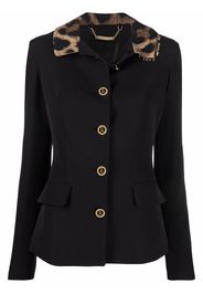 Philipp Plein leopard collar Cady jacket - Black