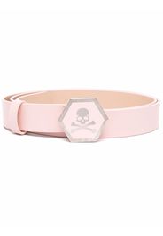 Philipp Plein skull-motif leather belt - Pink