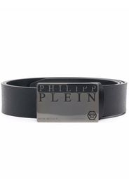 Philipp Plein logo buckle leather belt - Black