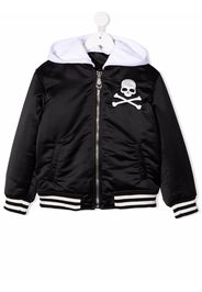 Philipp Plein hooded skull bomber jacket - Black