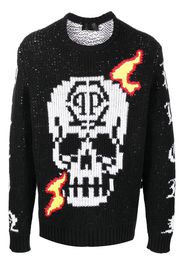 Philipp Plein skull-detail knit jumper - Black