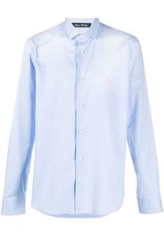 Philipp Plein embroidered-logo cotton shirt - Blue