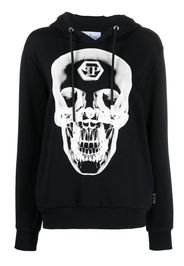 Philipp Plein skull-print cotton hoodie - Black