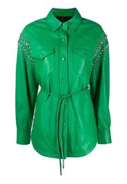 Philipp Plein stud-embellished leather shirt - Green