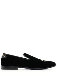 Philipp Plein Skull Bones velvet loafers - Black