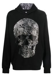 Philipp Plein rhinestone-embellished skull hoodie - Black