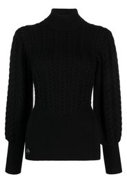 Philipp Plein cable-knit high-neck jumper - Black