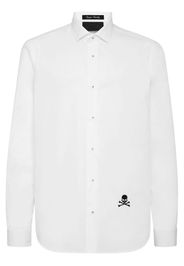 Philipp Plein Sugar Daddy skull-embroidered shirt - White