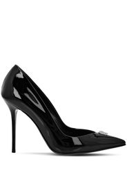 Philipp Plein 105mm pointed-toe leather pumps - Black