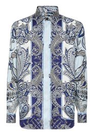 Philipp Plein paisley-print silk shirt - Blue