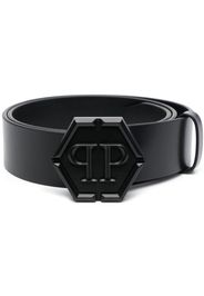 Philipp Plein Hexagon leather belt - Black