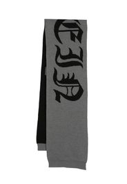 Philipp Plein Gothic wool scarf - Grey