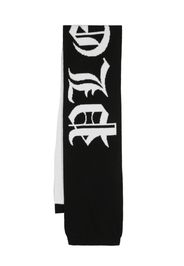 Philipp Plein Gothic Plein intarsia knit-logo scarf - Black