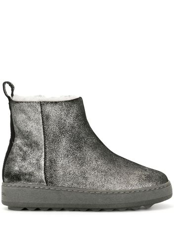 metallic shearling boots