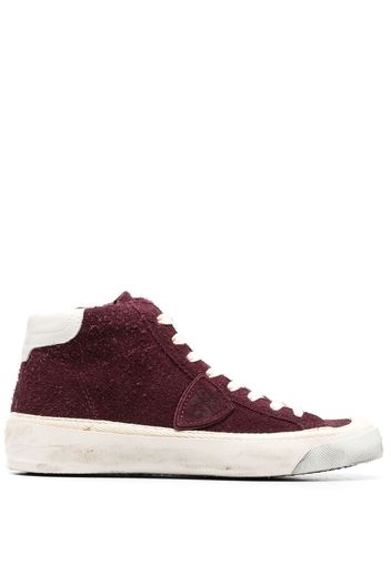 Philippe Model Paris distressed high-top sneakers - Red