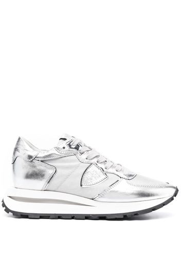 Philippe Model Paris leather-panelled low-top sneakers - Silver