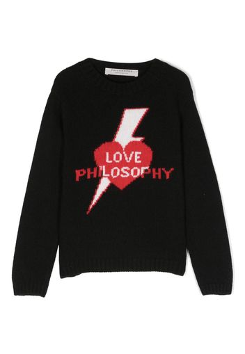 Philosophy Di Lorenzo Serafini Kids intarsia-knit logo jumper - Black