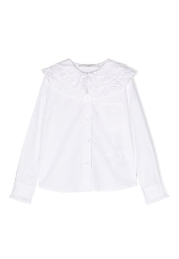 Philosophy Di Lorenzo Serafini Kids ruffle-trim cotton shirt - White
