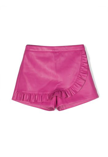 Philosophy Di Lorenzo Serafini Kids ruffled-detail faux-leather shorts - Pink