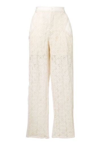 Philosophy Di Lorenzo Serafini lace panelled trousers - Neutrals