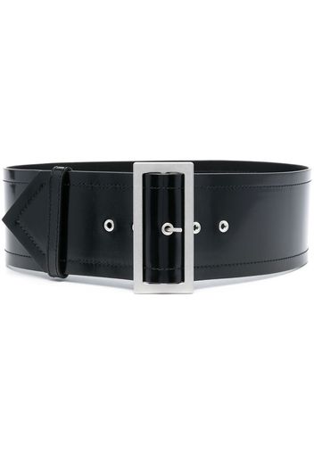 Philosophy Di Lorenzo Serafini wide-buckle leather belt - Black