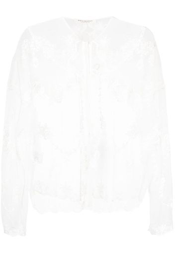 Philosophy Di Lorenzo Serafini embroidered-design sheer blouse - White