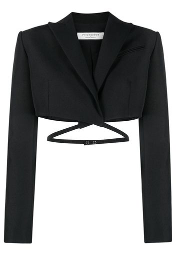 Philosophy Di Lorenzo Serafini strap-detail cropped blazer - Black