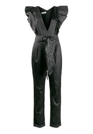 ruffled plunge jumpsuit