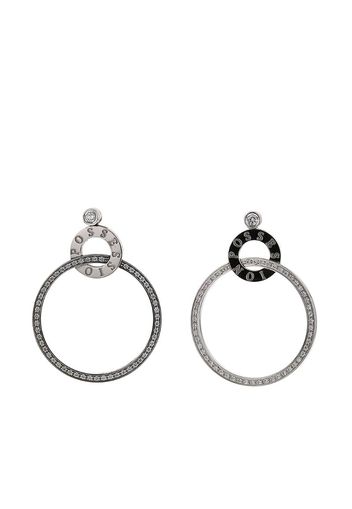 18kt white gold diamond pre-owned Possession hoop earrings