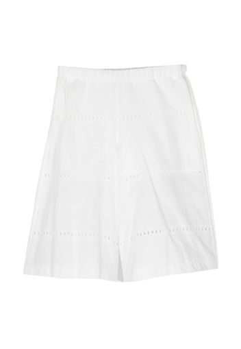 Piccola Ludo broderie-anglaise cotton trousers - White